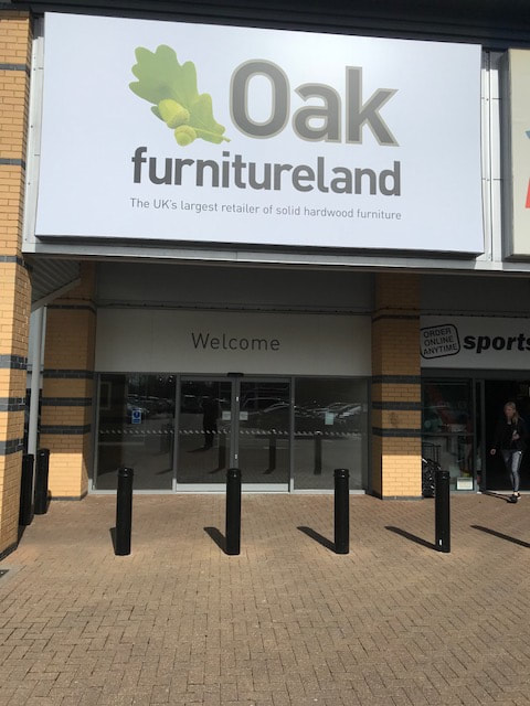 automatic sliding doors installed to Oak Furniture Land Southend
